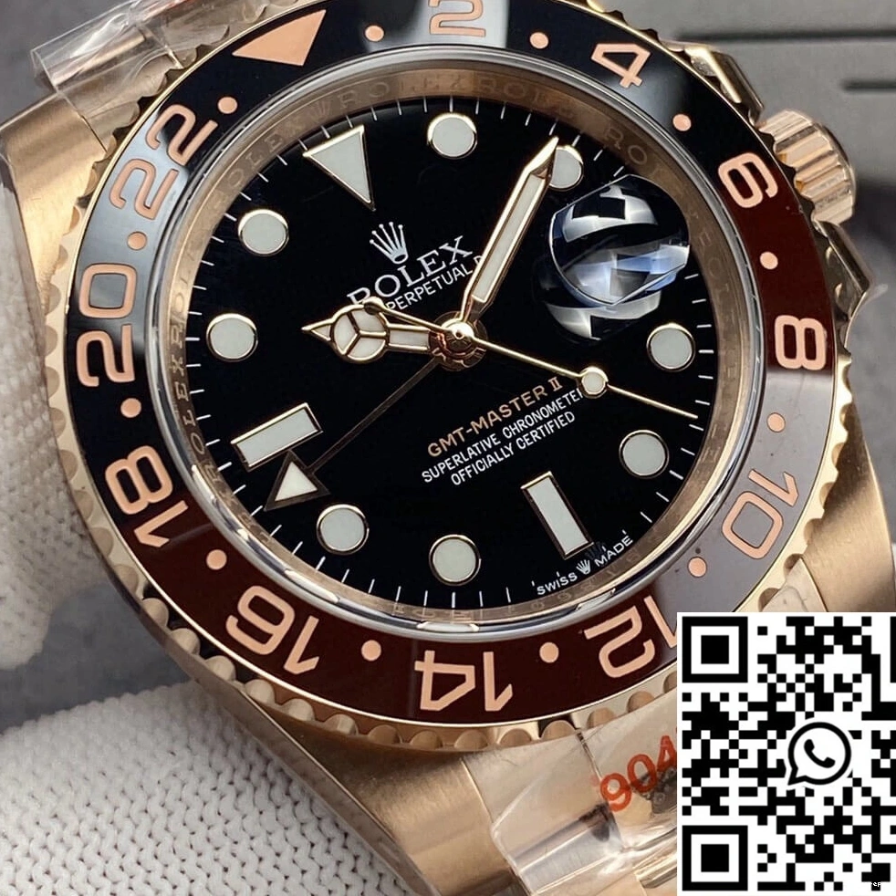 II Rolex Rose Factory GMT 126715CHNR-0001 GM Gold Black Master Dial 0313